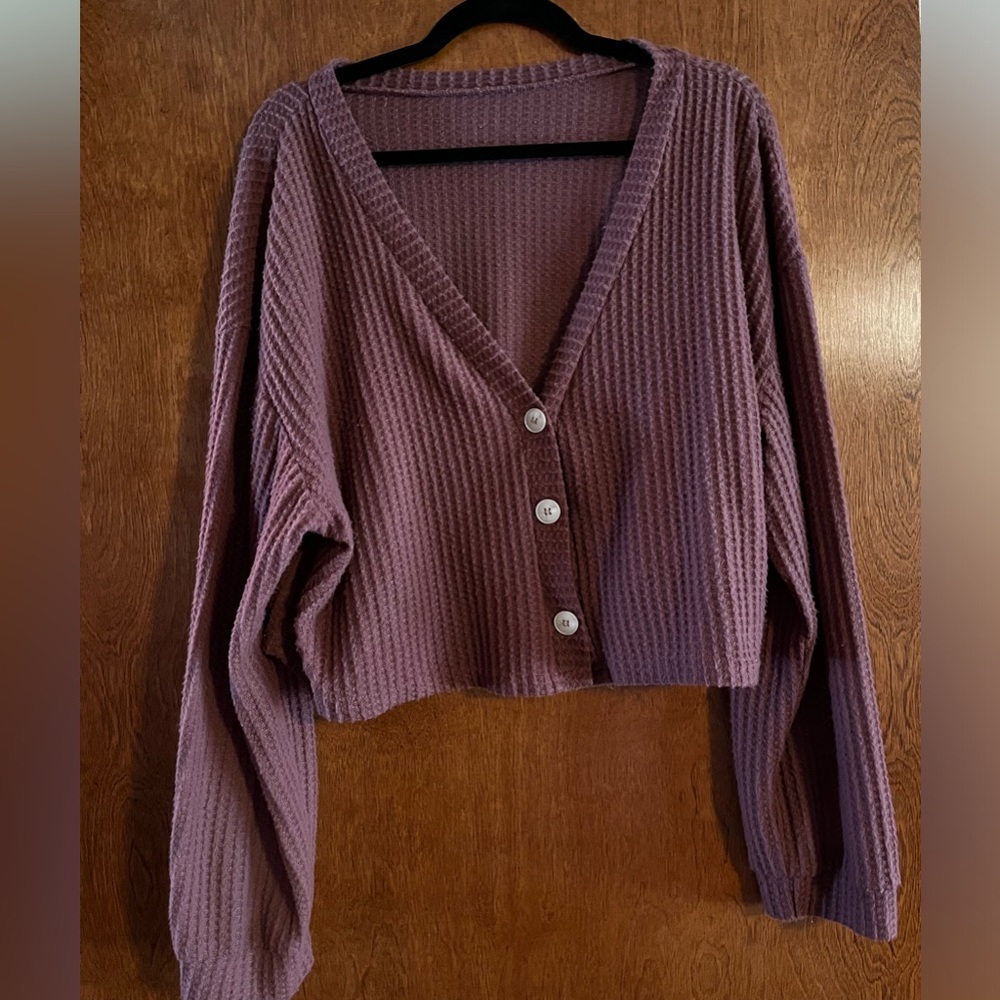 Women’s SHEIN Cropped Button Up Cardigan — size XXXL — Dusty Pink